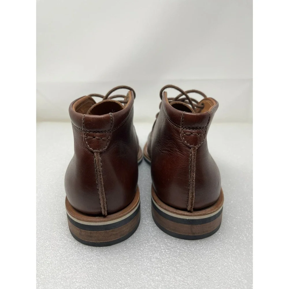 HELM The Hynes Mens 8.5  Brown Leather Chukka Boots M00522 Made in Brazil